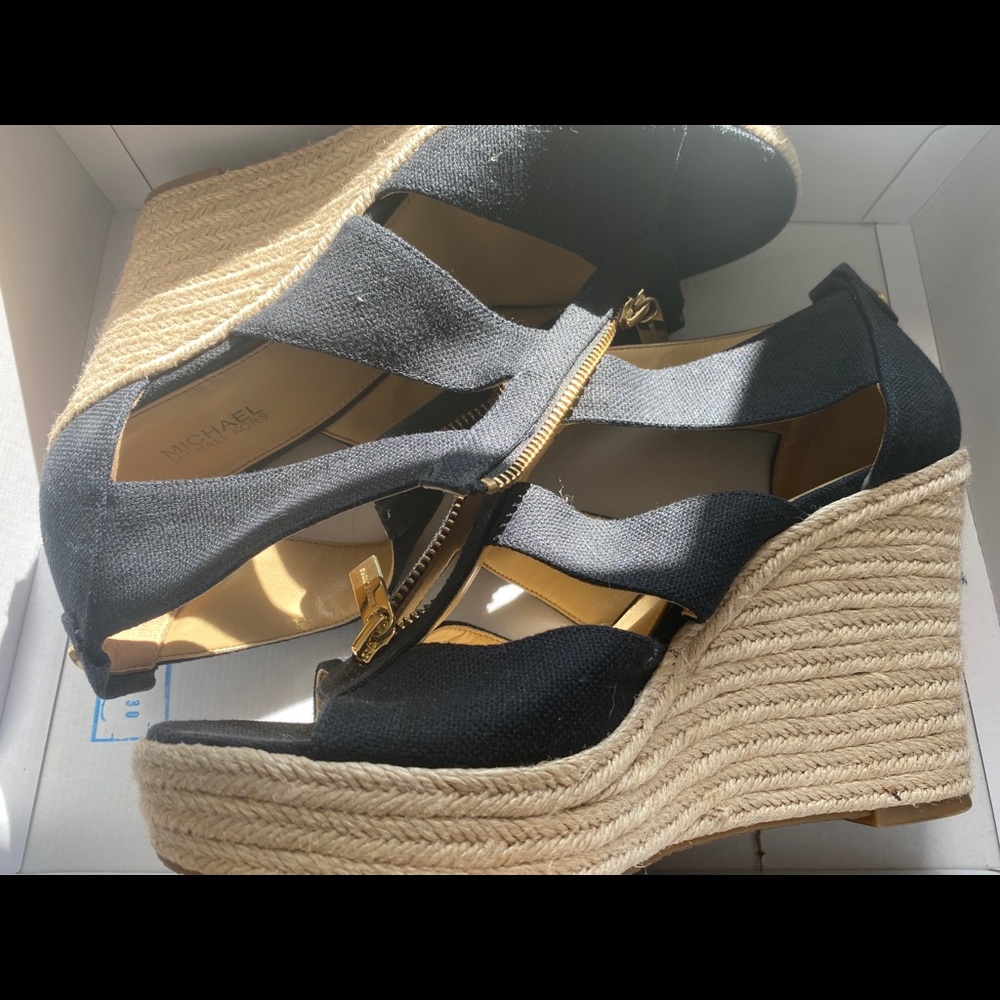 damita wedge canvas black Michael Kors